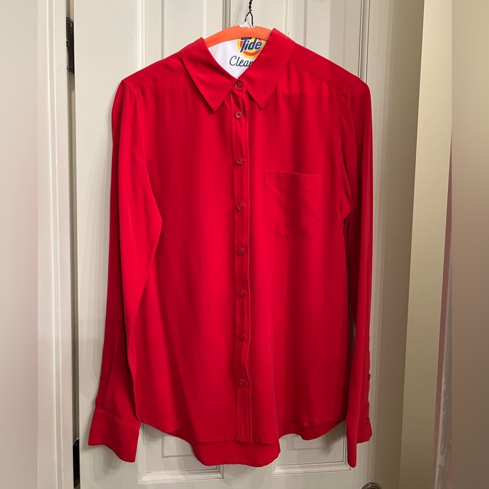 Equipment red button down shirt